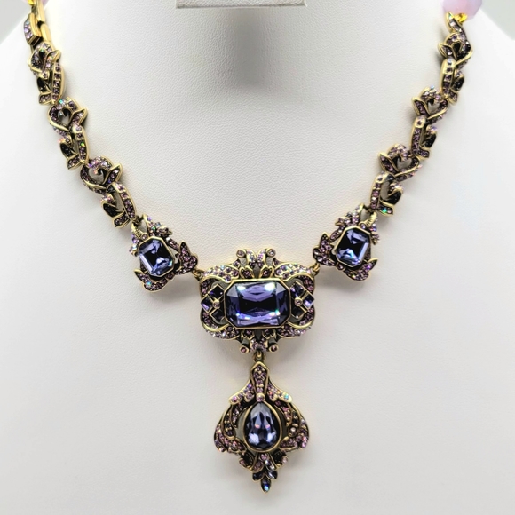 Collier Statement Heidi Daus - Vigne Améthyste Et Strass - Longueur 20 Pouces